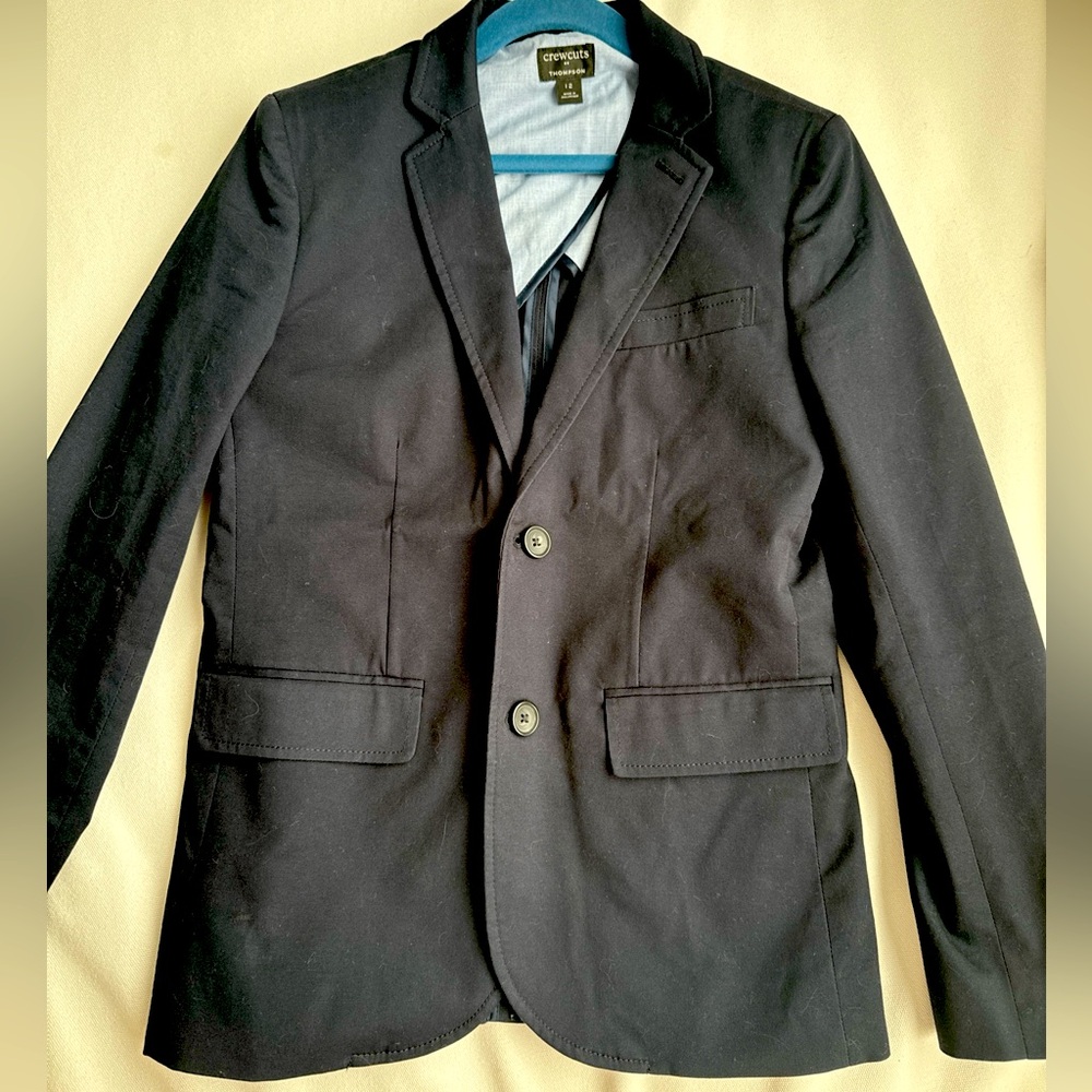 J. Crew Boys' Thompson Navy Suit Jacket and Pants in Flex Chino - Sz 12
